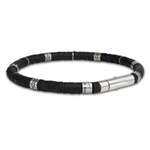 bracelet homme cuir et argent