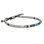 bracelet homme argent et turquoise