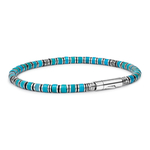 Bracelet homme turquoise et argent