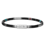 bracelet homme vinyle et turquoise