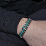 bracelet turquoise et argent pour homme