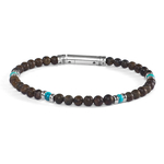 bracelet en turquoise et bronzite pour homme