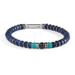 bracelet homme lapis lazuli et fossile