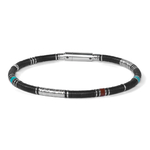 bracelet homme en vinyle africain et argent