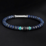 bracelets en argent et lapis lazuli pour homme