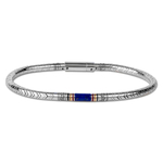 Bracelet homme en argent et lapis lazuli