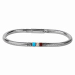 Bracelet homme en argent et turquoise
