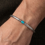bracelet homme en turquoise véritable et argent