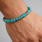 bracelet homme en turquoise véritable