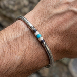 bracelet en argent et turquoise pour homme