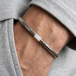jonc argent pour homme et pierre de lune