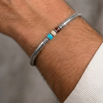 bracelet homme argent et turquoise