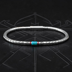 jonc argent et turquoise pour homme