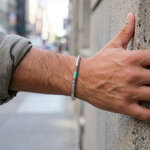 bracelet en amazonite et argent 925 pour homme