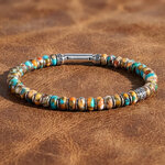 bracelet pierre turquoise et coquillage pour homme