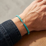 bracelet homme turquoise et argent