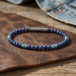 bracelet homme lapis lazuli et turquoise