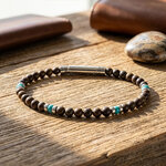 bracelet homme bronzite et turquoise