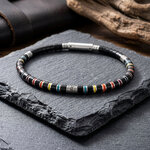 bracelet homme pierre de jais et argent