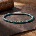 bracelet homme turquoise et argent