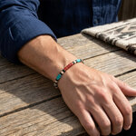 bracelet en turquoise et corail pour homme