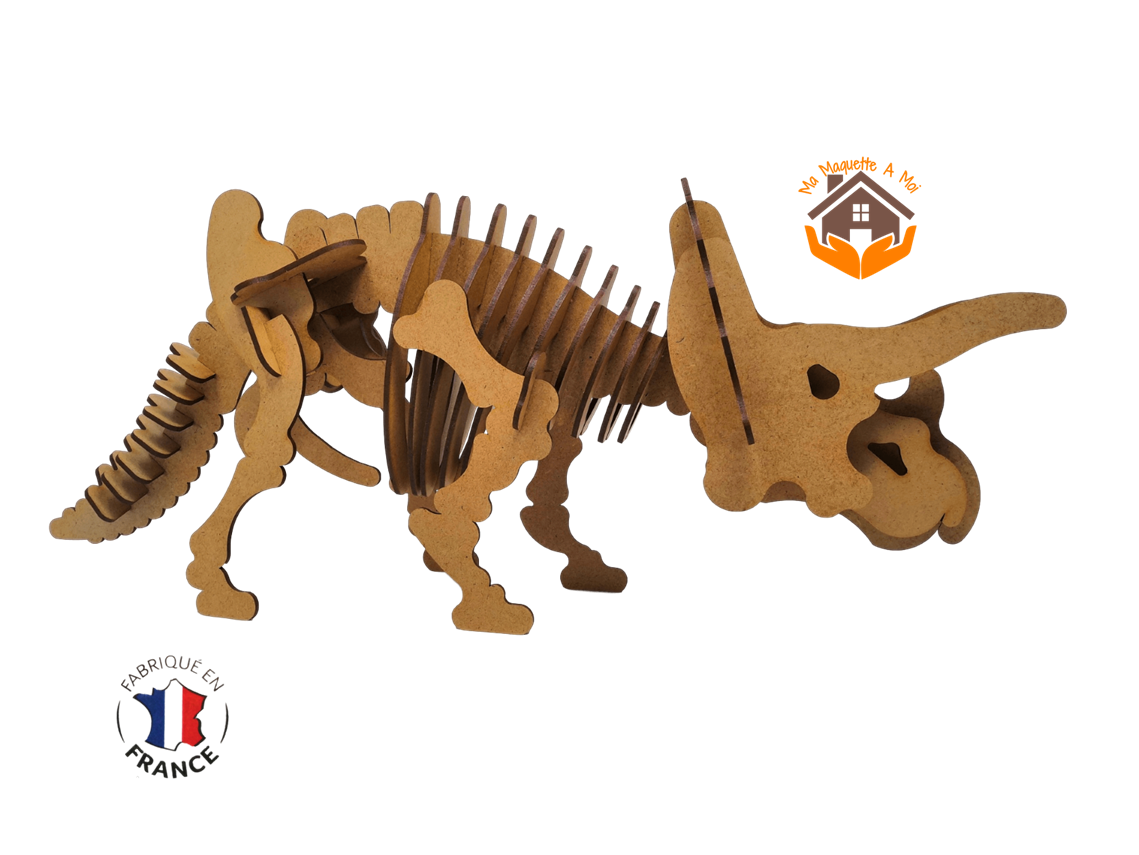 MAQUETTE EN BOIS DINOSAURE TRICERATOPS DIY