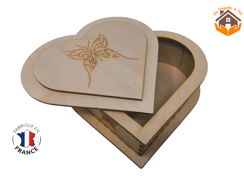 BOITE COEUR PAPILLON A MONTER SOI-MEME POUR LA SAINT-VALENTIN FABRICATION ARTISANALE 2