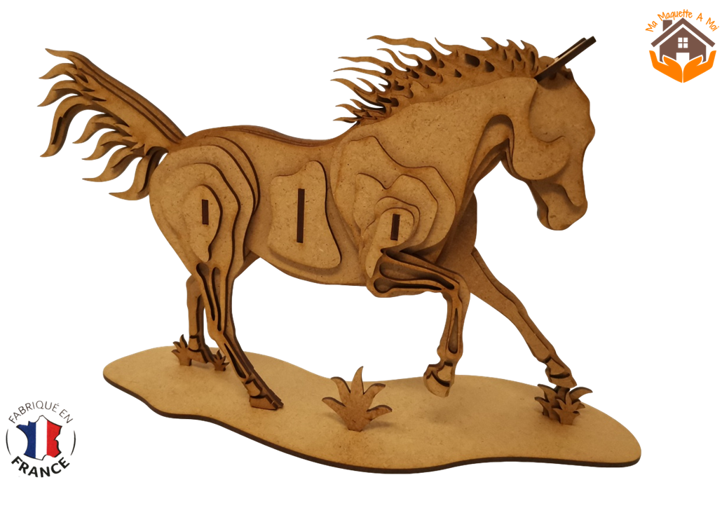 MAQUETTE EN BOIS CHEVAL MADE IN FRANCE PUZZLE 3D 6