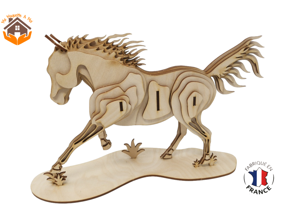 maquette en bois cheval kit construction contreplaqué fabriqué en france 3
