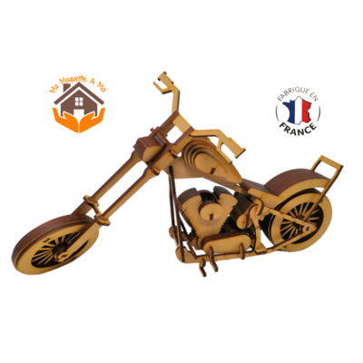 MAQUETTE EN BOIS MOTO CHOPPER HARLEY 6DAVIDSON