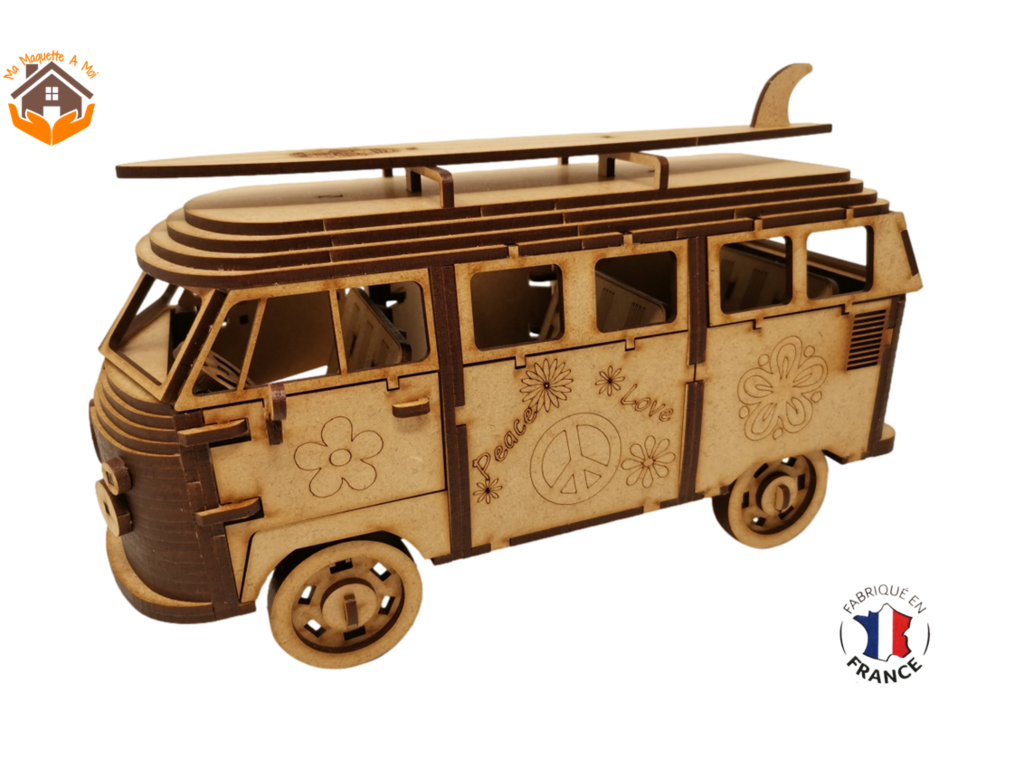 Boutons De Manchette Bois Volkswagen Combi - Neuf Avec étiquettes, Style Rétro Pour Collectionneurs