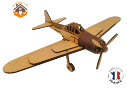Maquette Avion Biplan en bois (deux coloris) – Boutique Glück