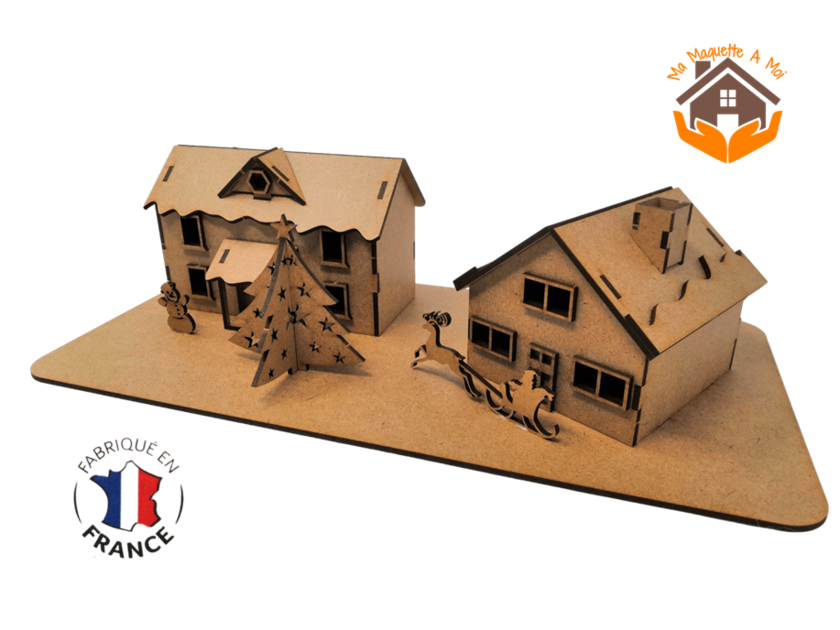MAQUETTE EN BOIS MAISONS DE NOEL - MA MAQUETTE A MOI