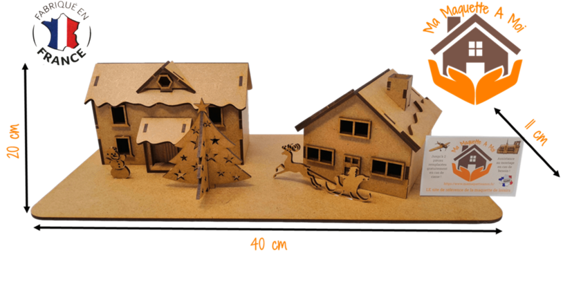 MAQUETTE EN BOIS MAISONS DE NOEL - MA MAQUETTE A MOI