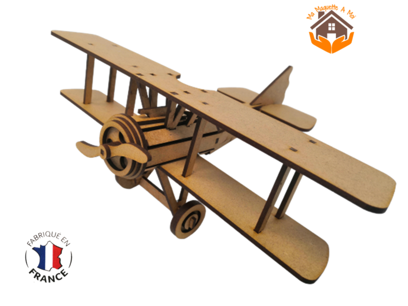 MAQUETTE EN BOIS AVION BIPLAN SPAD SX - Ma Maquette A Moi