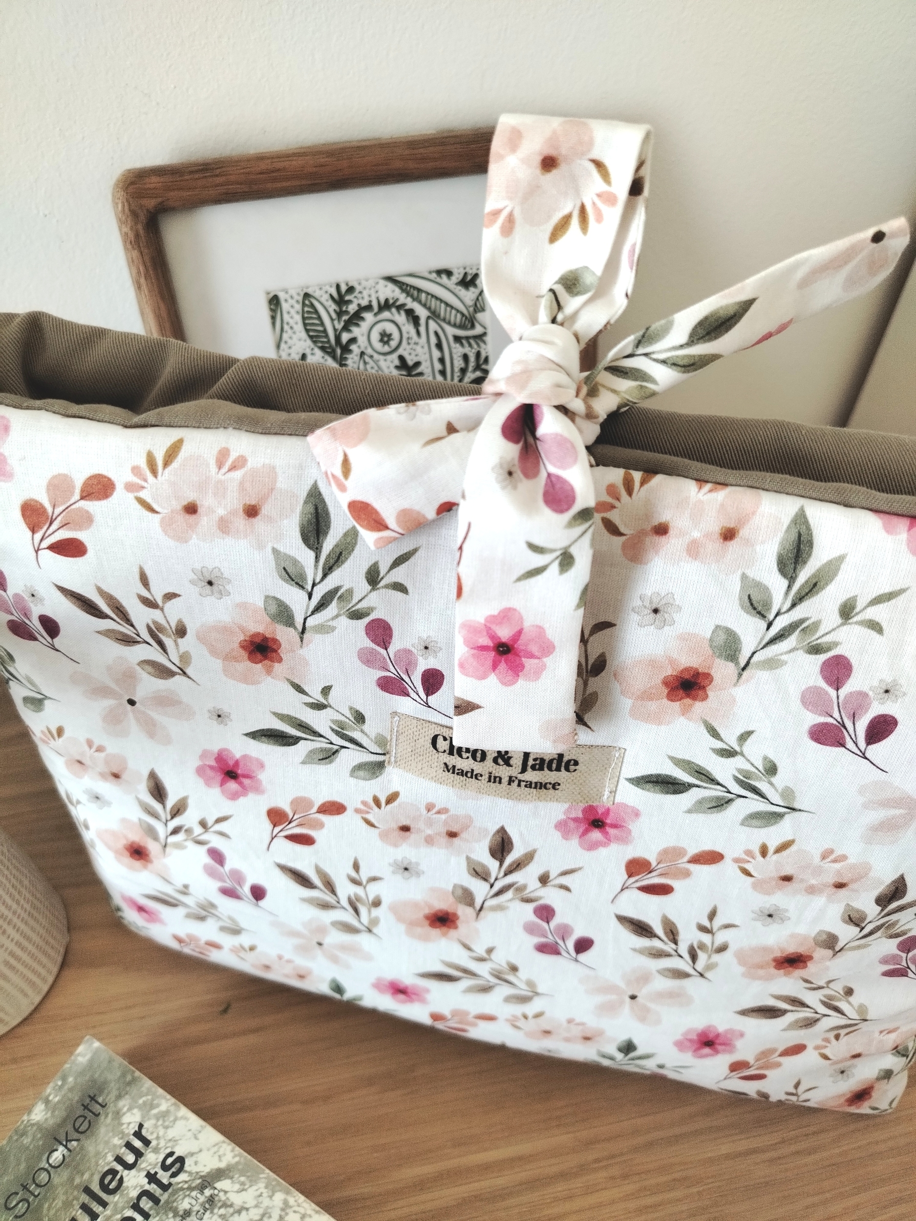 pochette à grand livre en tissu