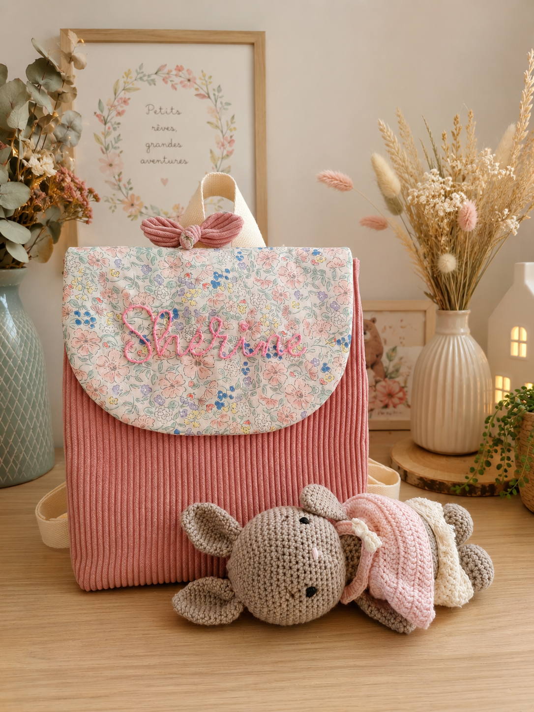 sac à dos enfant brodé