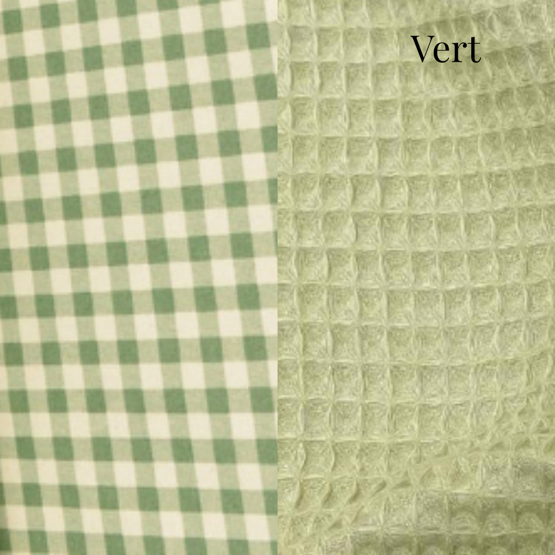 Panière bébé vichy vert