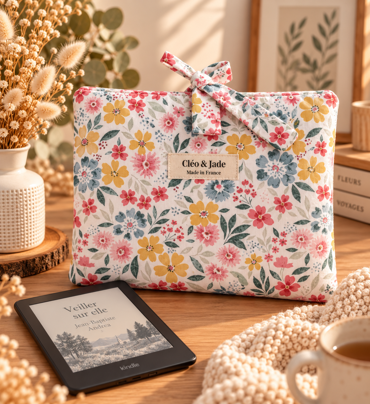 Pochette à liseuse faite main