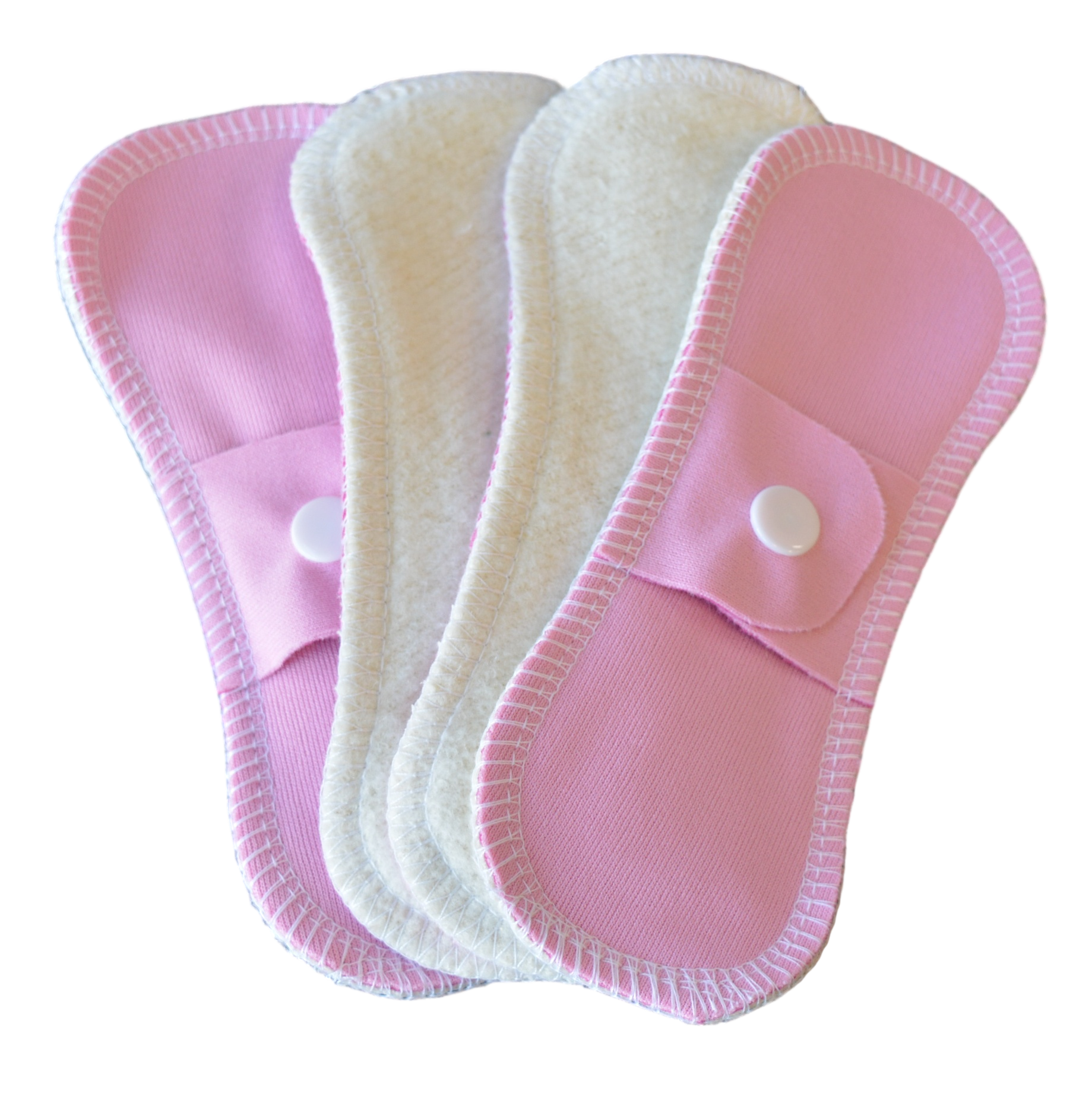Mini protège-slips lavables rose en coton bio