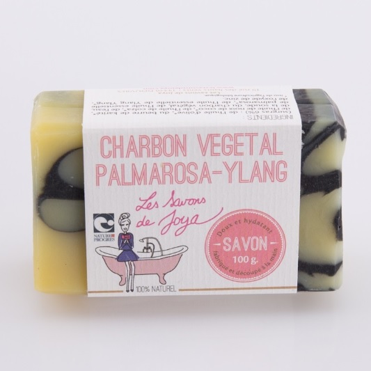 Savon charbon végétal palmarosa ylang 1