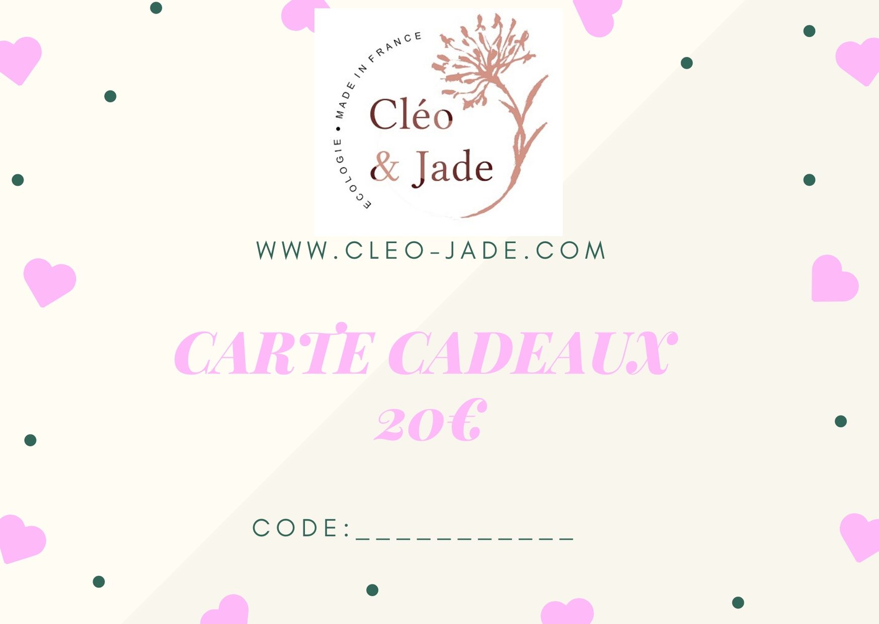 Carte Cadeau Virtuelle Girly Idees Cadeaux Coffrets Cleo Jade