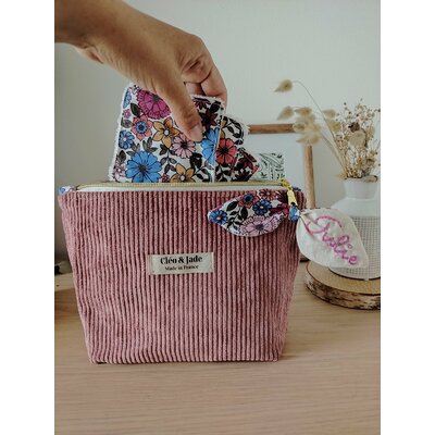 trousse avec prénom brodé