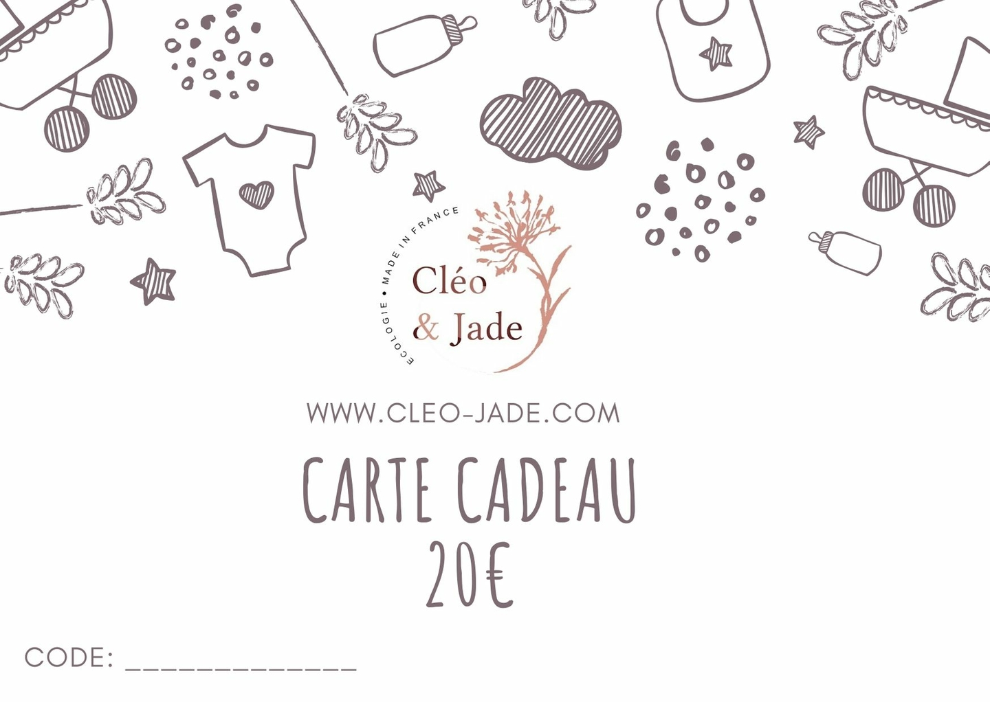 Carte Cadeau Virtuelle Naissance Idees Cadeaux Coffrets Cleo Jade