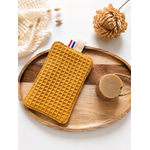 Eponge lavable en nid dabeille et toile de jute Moutarde