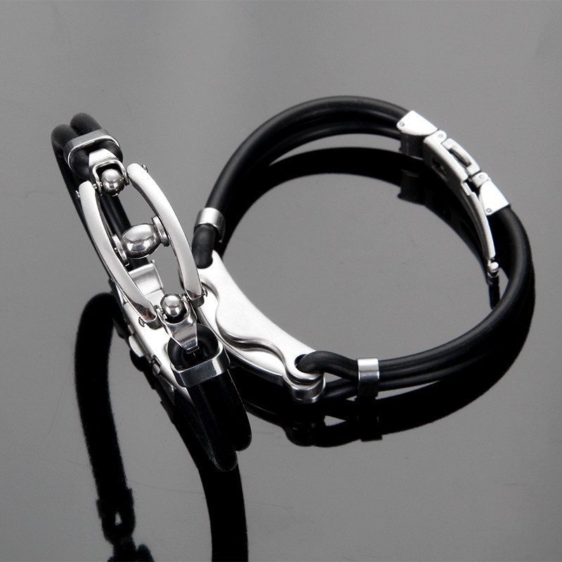 2019-nouveau-Bracelet-hommes-mode-manchette-Bracelet-en-cuir-Bracelet-en-acier-inoxydable-Bracelet-breloques-pour