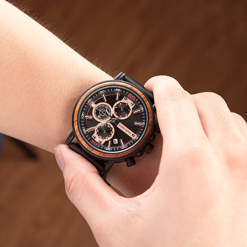 BOBO-oiseau-en-bois-hommes-montre-de-luxe-hommes-Auto-Date-chronographe-Quartz-montre-bracelet-chronographe