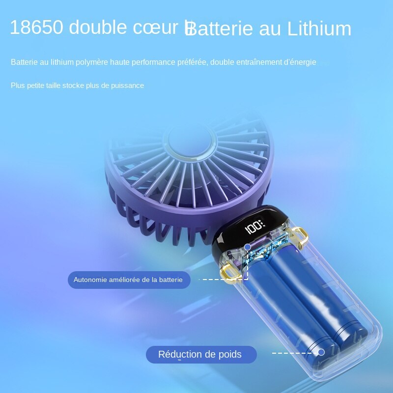 Ventilateur-Portable-main-lectrique-multifonctionnel-pliable-Double-t-te-3000mAh-avec-lani-re-de-cou-pour