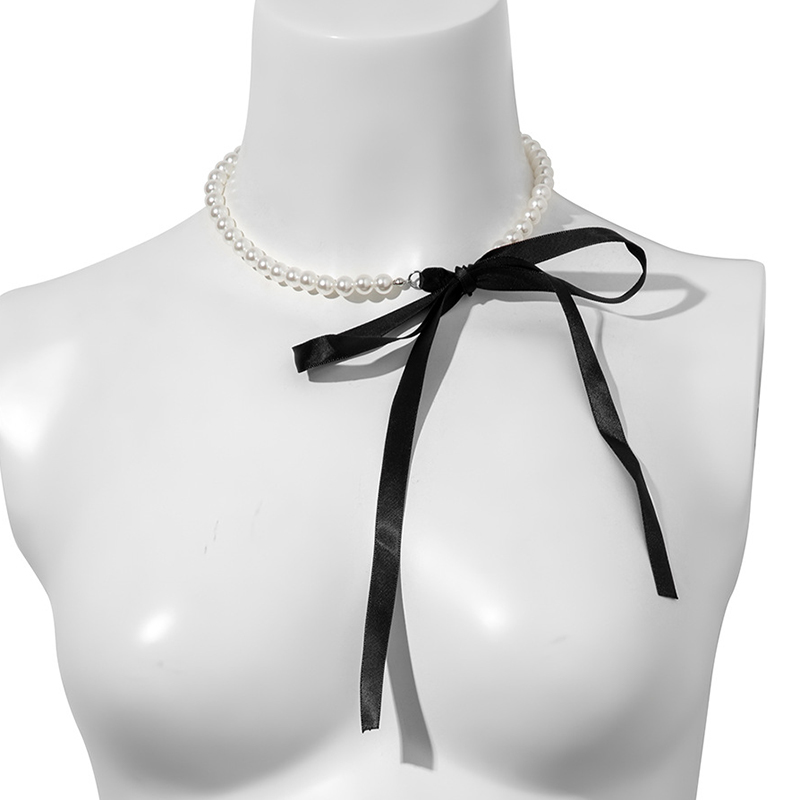 Long-collier-ras-du-cou-avec-ruban-noir-pour-femme-bijoux-de-f-te-de-mariage