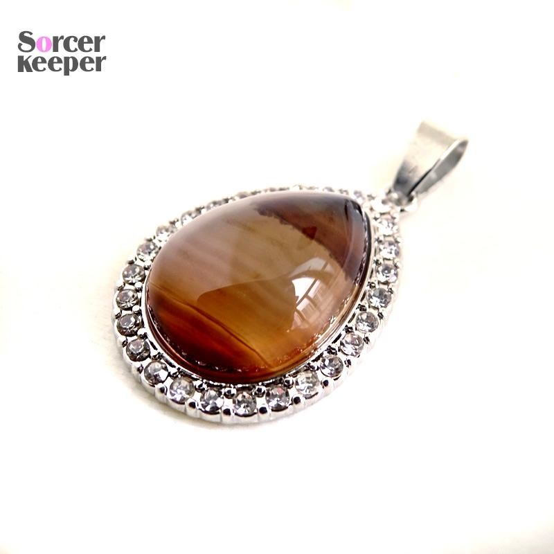 Pierre-pr-cieuse-d-agate-brune-naturelle-pour-femme-forme-de-goutte-d-eau-quartz-facettes